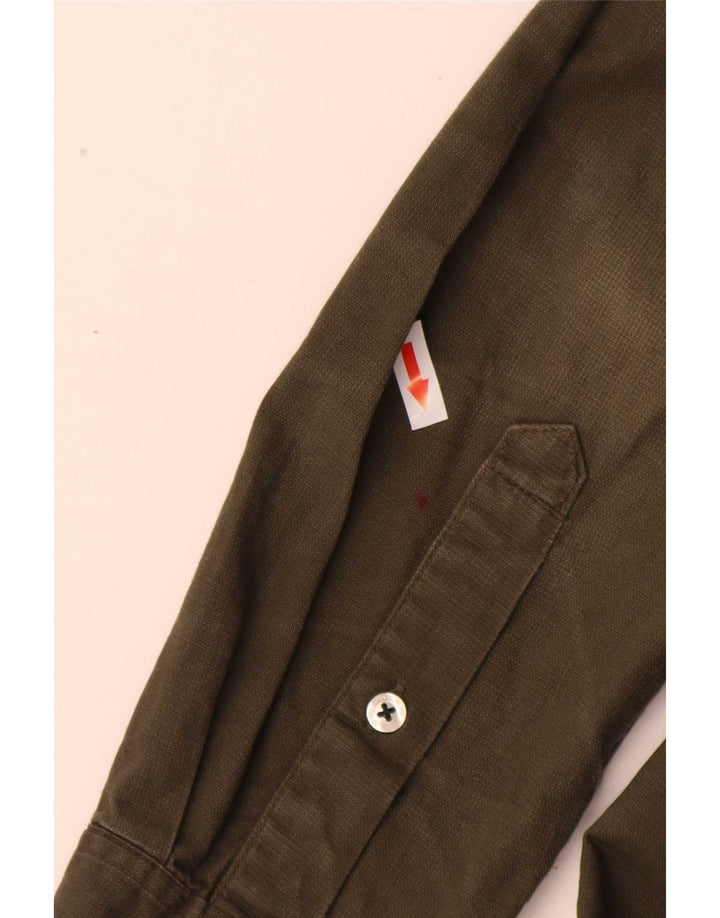 Мужская рубашка Lee Slim Fit из хлопка среднего цвета хаки