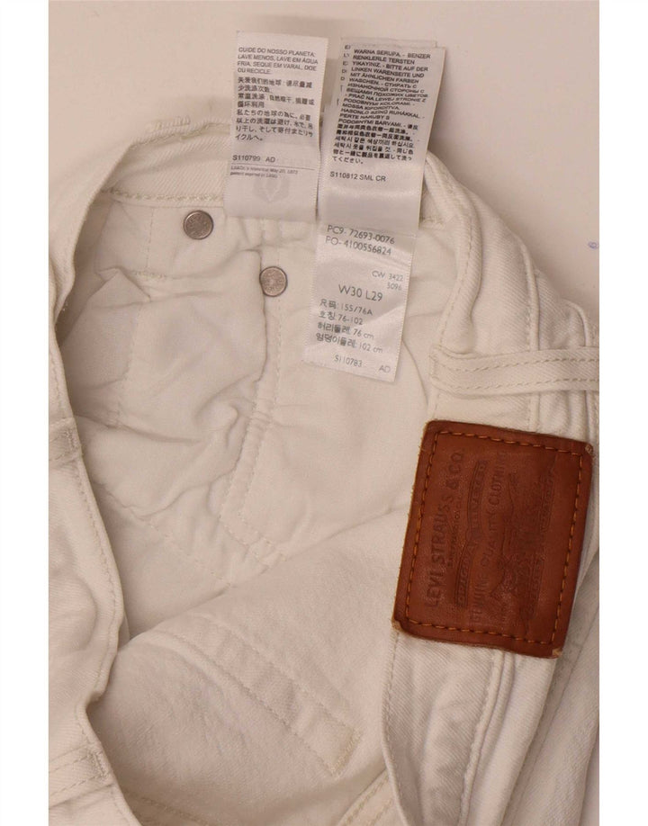 Женские прямые джинсы Levi's Ribcage W30 L29, белый хлопок