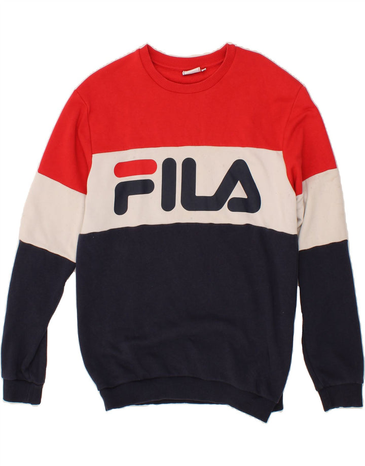 Мужской свитшот с рисунком FILA, средний, разноцветный, с цветными блоками