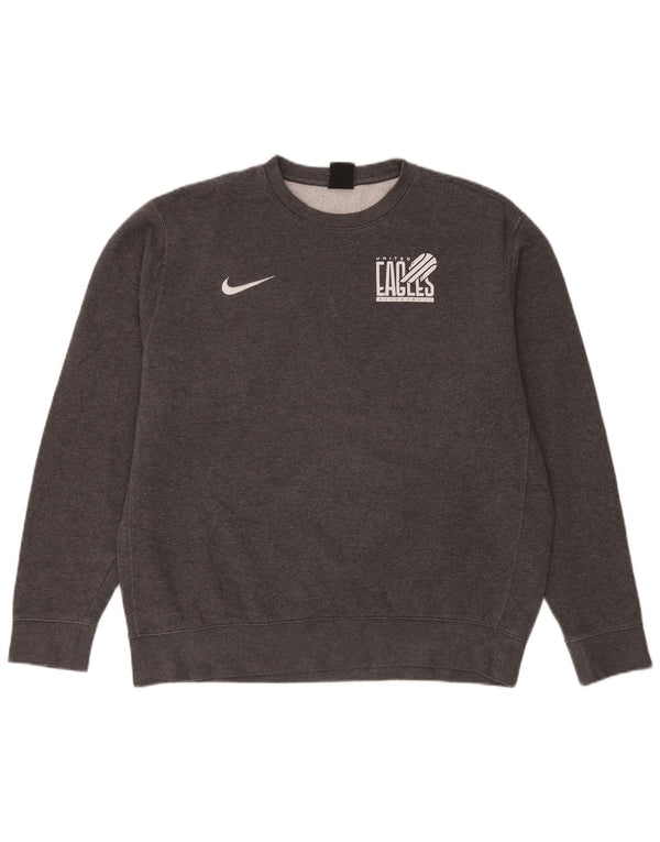 Мужской свитер с рисунком Nike Eagles, большой серый хлопковый джемпер