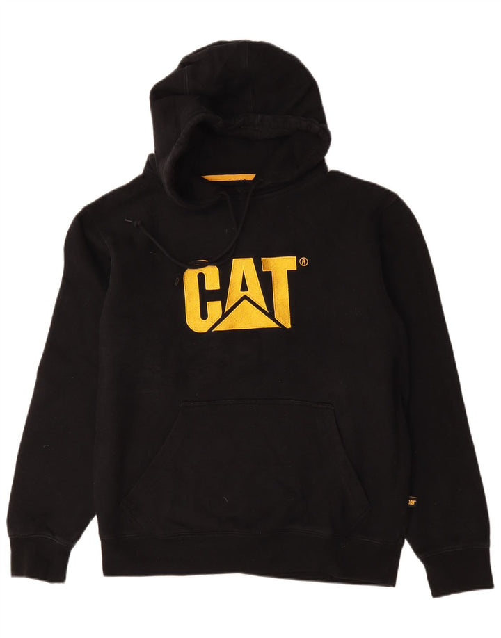 Мужской джемпер с капюшоном Caterpillar с рисунком, средний черный, хлопковый