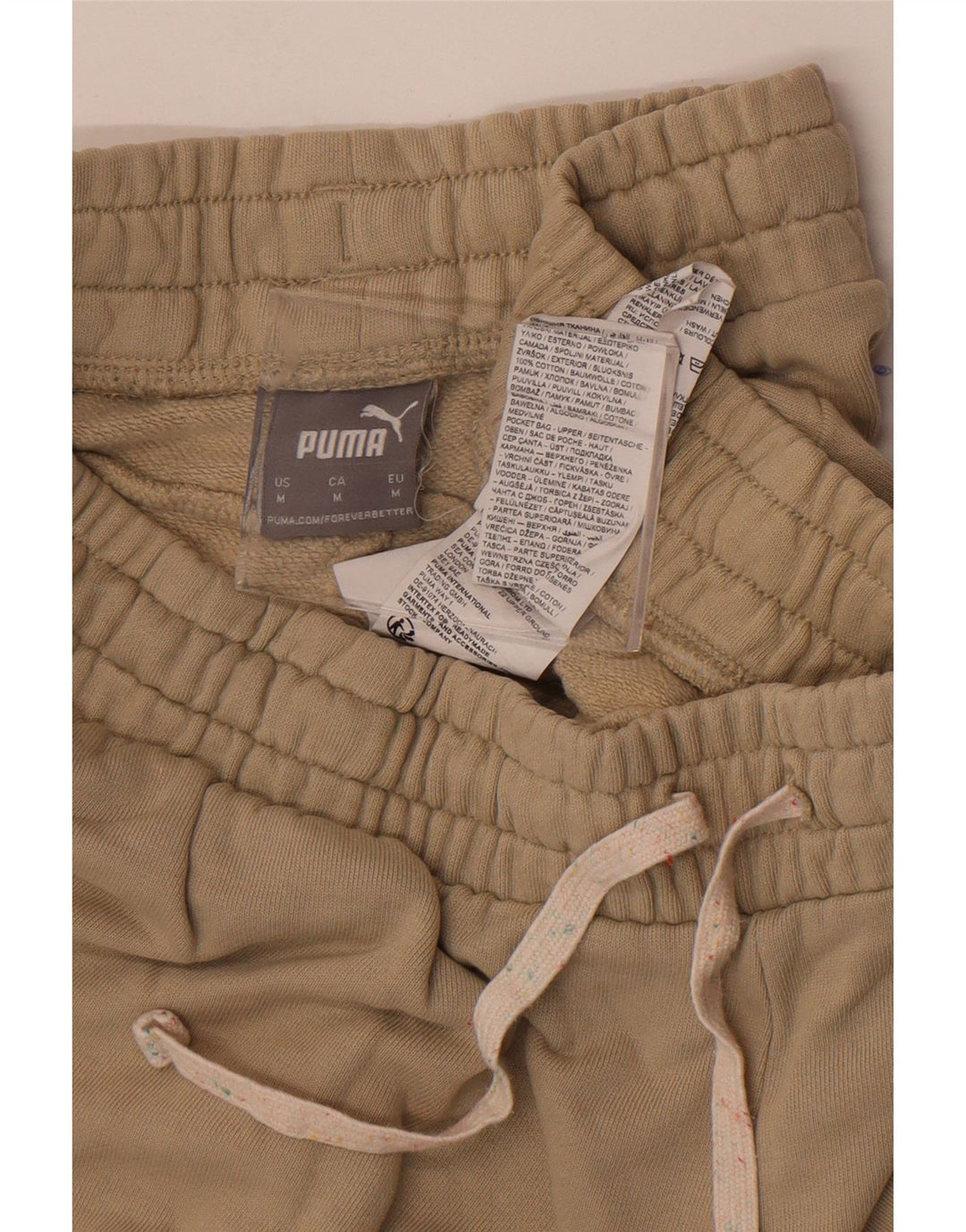 Мужские спортивные брюки Puma, джоггеры, средние, бежевые, хлопок