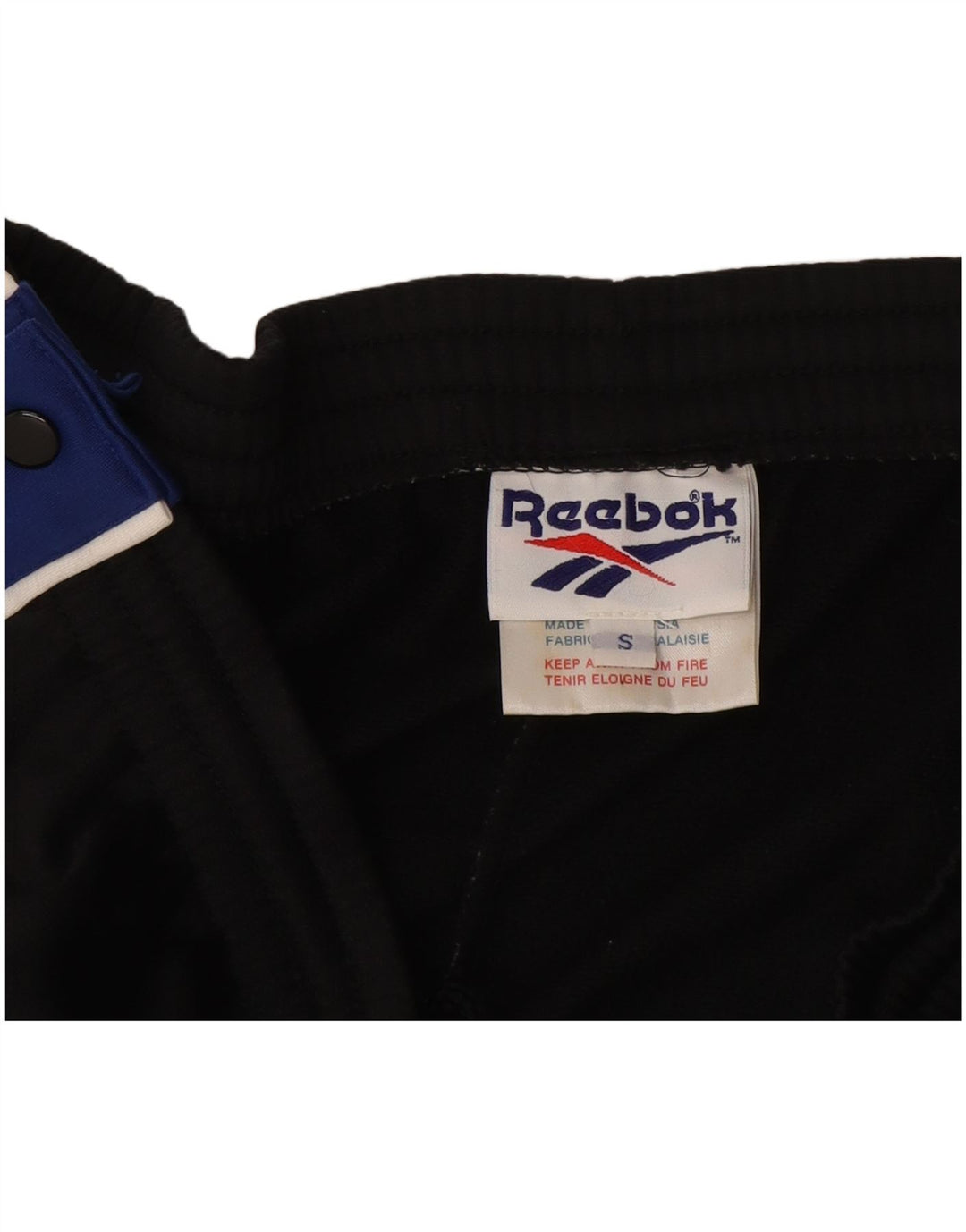 Мужские спортивные брюки Reebok, маленькие черные, полиэстер с цветными блоками