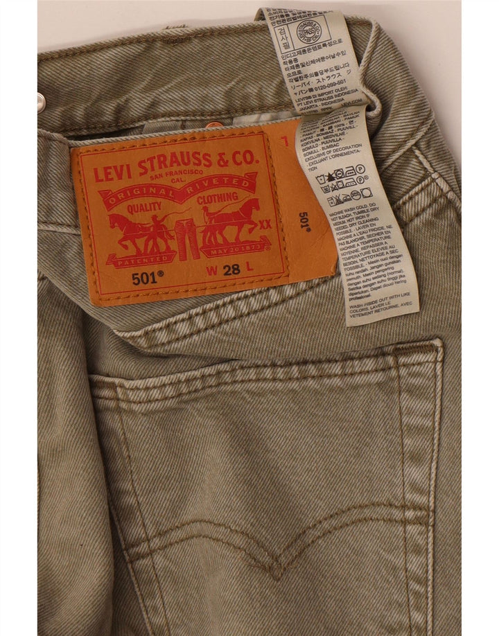 Мужские джинсовые шорты Levi's 501 W28, маленький цвет хаки, хлопок