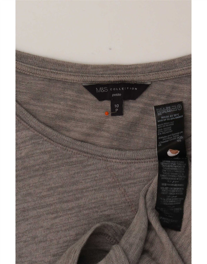 Женский топ Marks & Spencer с рукавом 3/4, Великобритания, 10 маленьких серых крапинок, вискоза