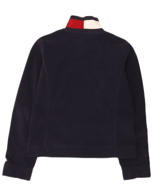 Женская флисовая куртка Tommy Hilfiger UK 16, большая темно-синяя с цветными блоками