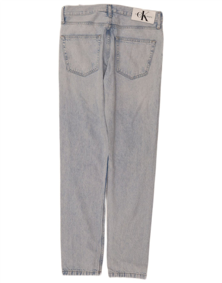 Мужские потертые узкие джинсы Calvin Klein W30 L33, синий хлопок