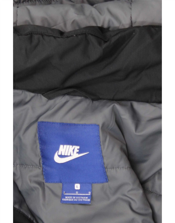 Мужская утепленная куртка с капюшоном Nike UK 40, большая черная полиэстер