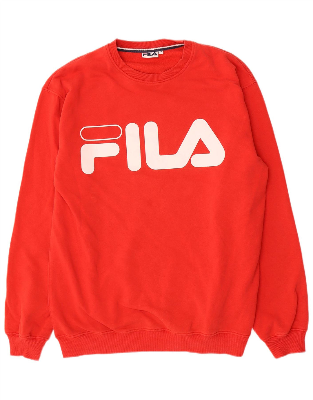 Fila Мужской свитшот с рисунком, хлопковый джемпер среднего красного цвета