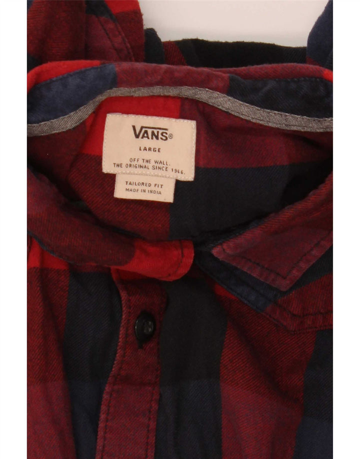 Мужская фланелевая рубашка приталенного кроя Vans, большая красная клетка