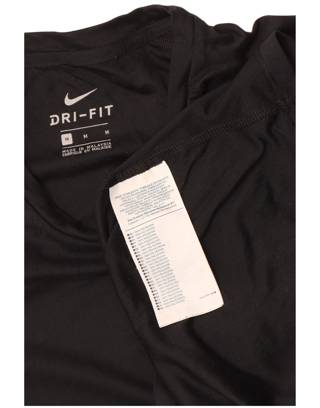 Мужская футболка Nike Dri Fit, средний черный полиэстер