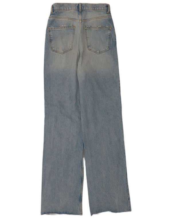 Женские потертые широкие джинсы Zara EU 34 2XS W24 L34, синий хлопок