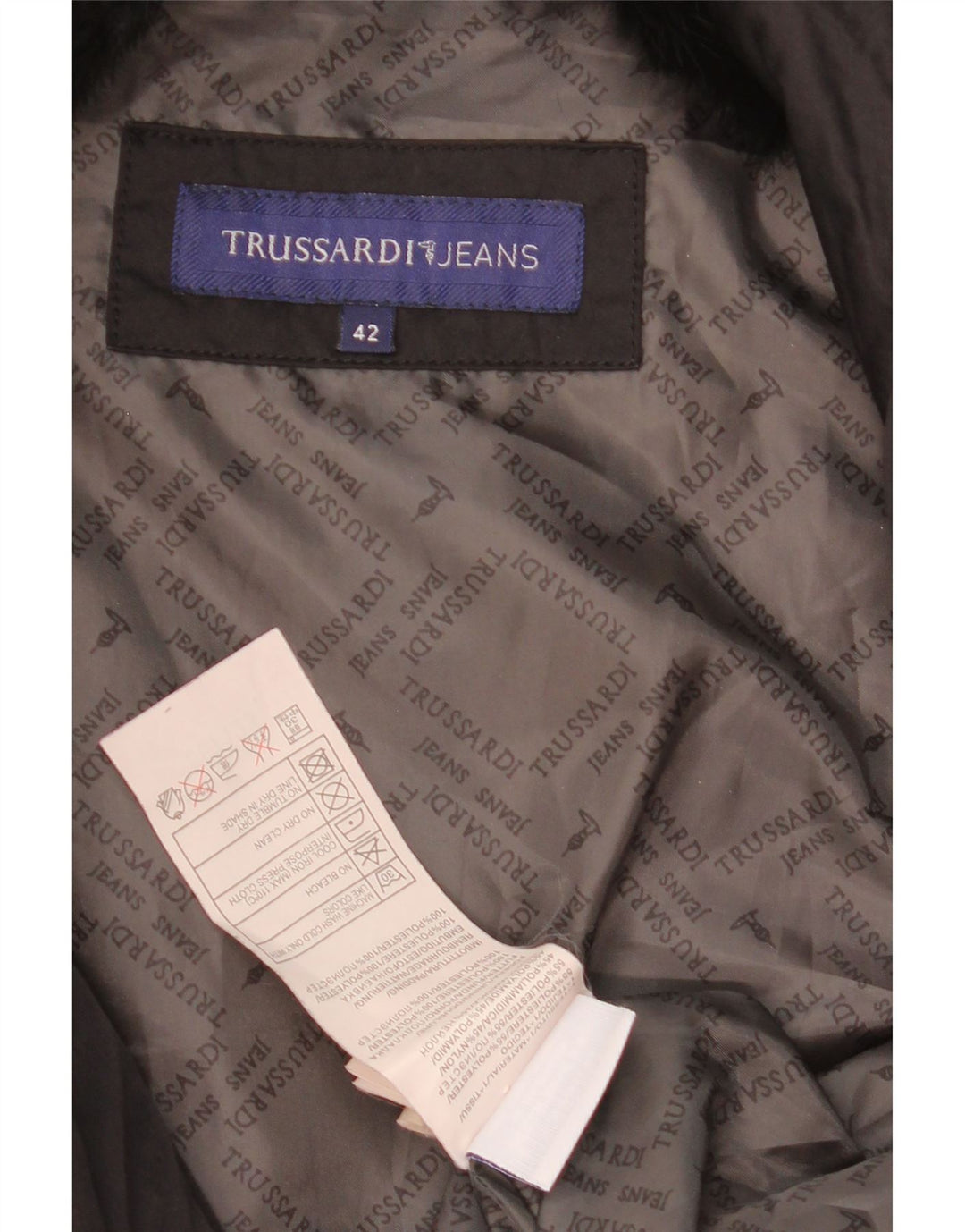 Trussardi Jeans Женская укороченная стеганая куртка IT 42 Средний Черный Полиэстер