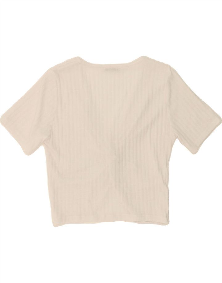 ZARA Womens Crop Blouse Top UK 12 Medium White Vintage Zara and Second-Hand Zara from Messina Hembry 
