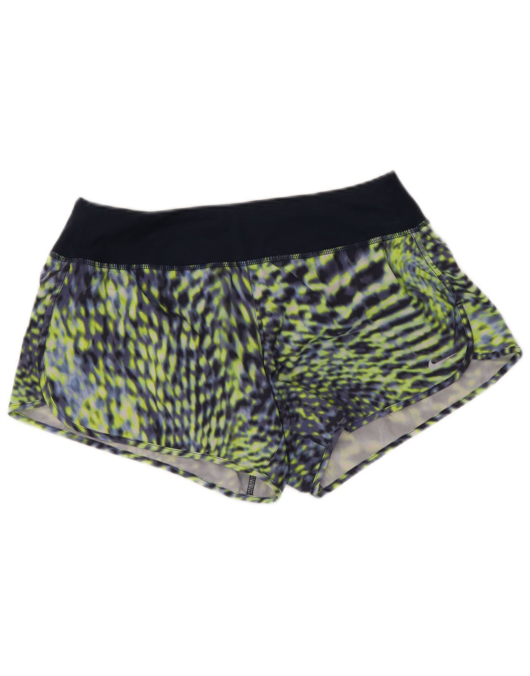 Женские спортивные шорты NIKE Dri Fit с абстрактным узором UK 14, средние темно-синие