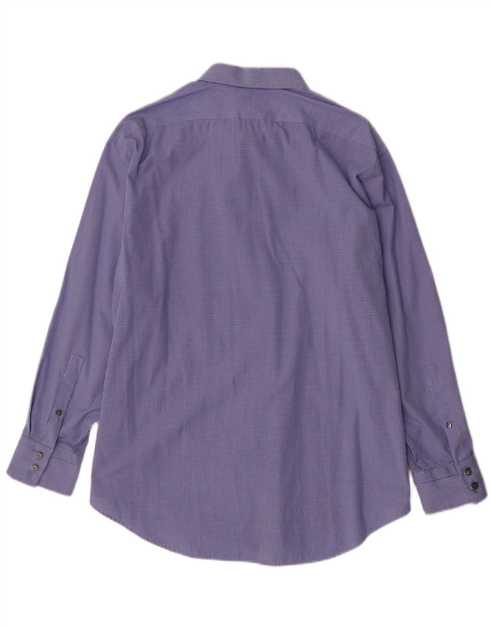 Мужская рубашка приталенного кроя CALVIN KLEIN, размер 17 1/2 XL, синяя клетка, хлопок