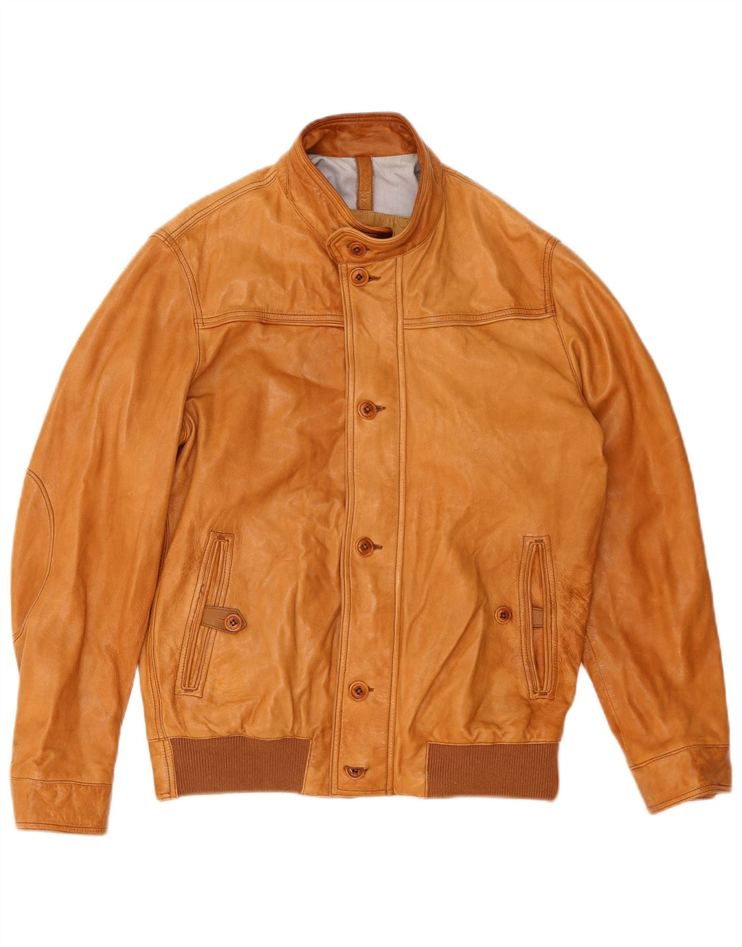Мужская кожаная куртка Massimo Dutti UK 40, большая коричневая кожа