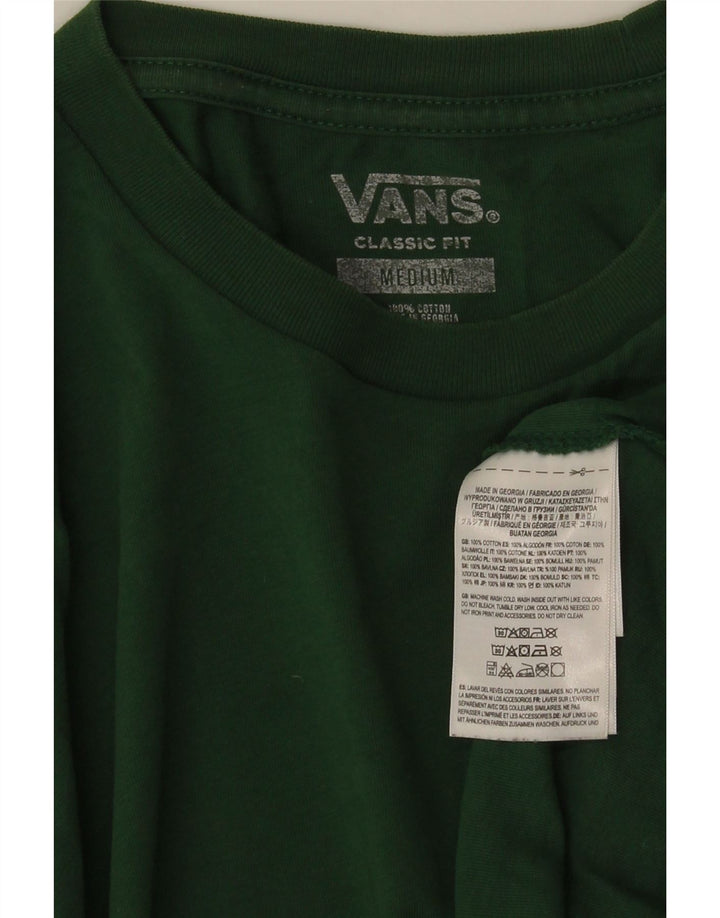 Мужская футболка классического кроя VANS, хлопковый топ среднего зеленого цвета