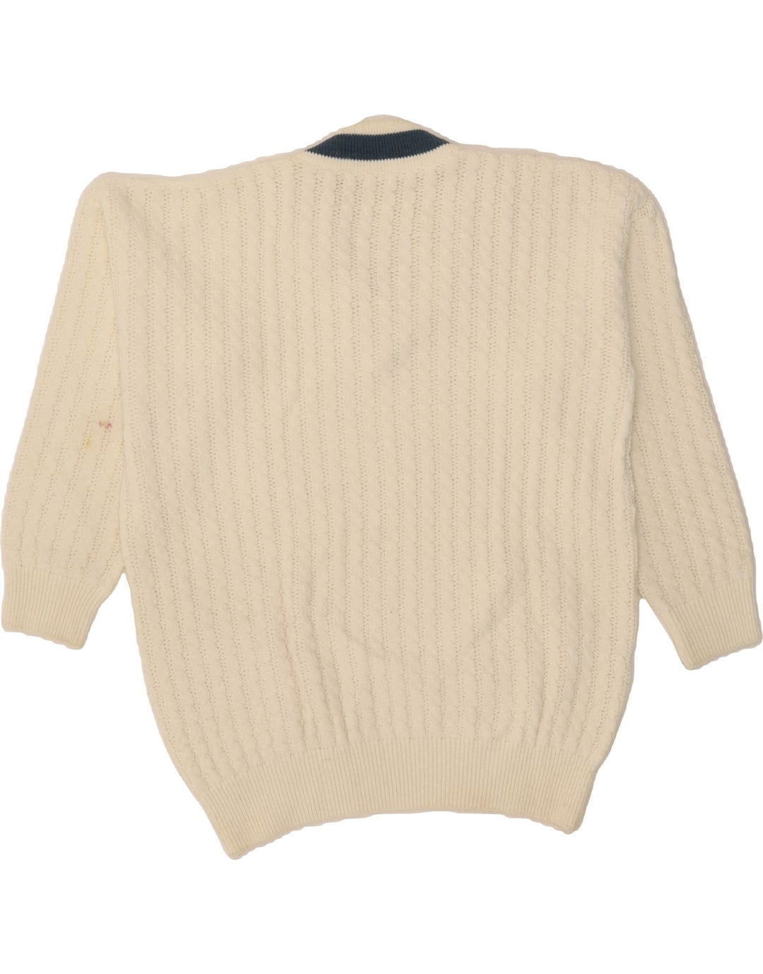VINTAGE Mens V-Neck Jumper Sweater Large Off White Classic Vintage Vintage and Second-Hand Vintage from Messina Hembry 