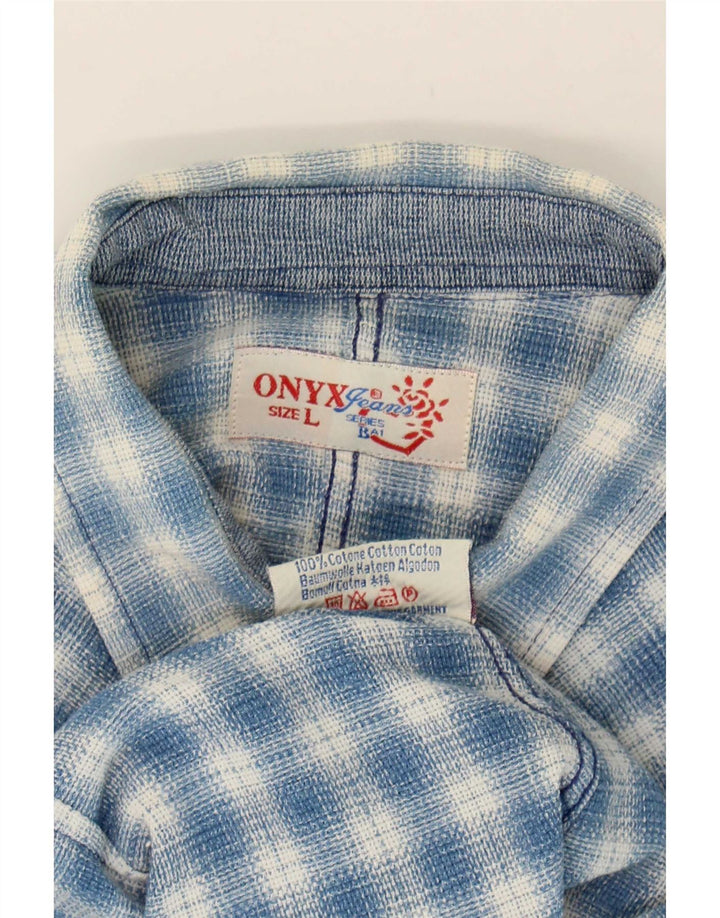 Женская фланелевая рубашка Onyx UK 14, большая синяя клетка, хлопок