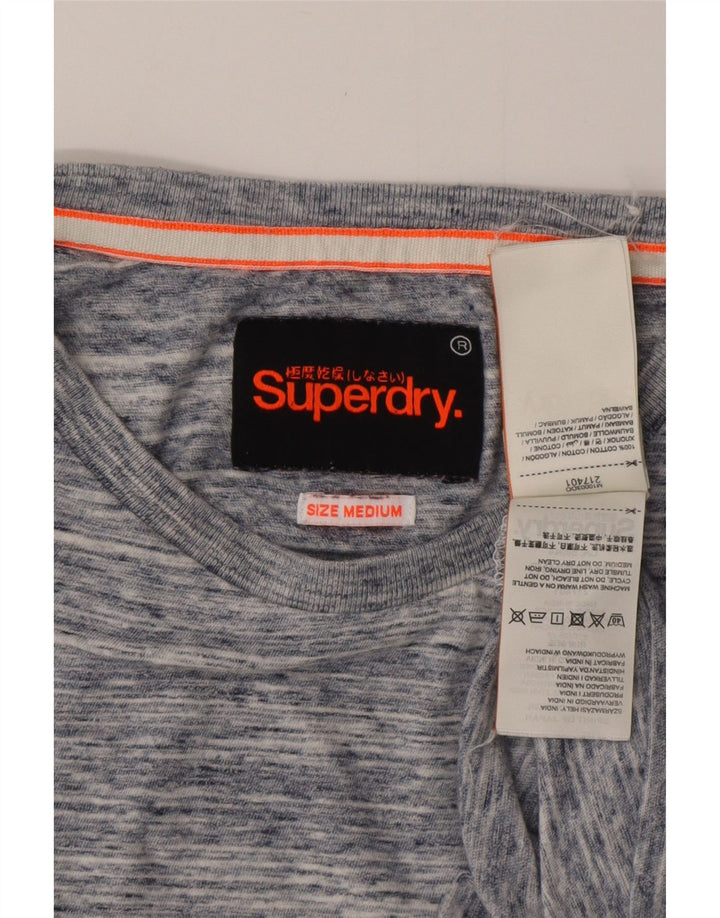 SUPERDRY Мужская футболка из хлопка среднего размера синего цвета с крапинками