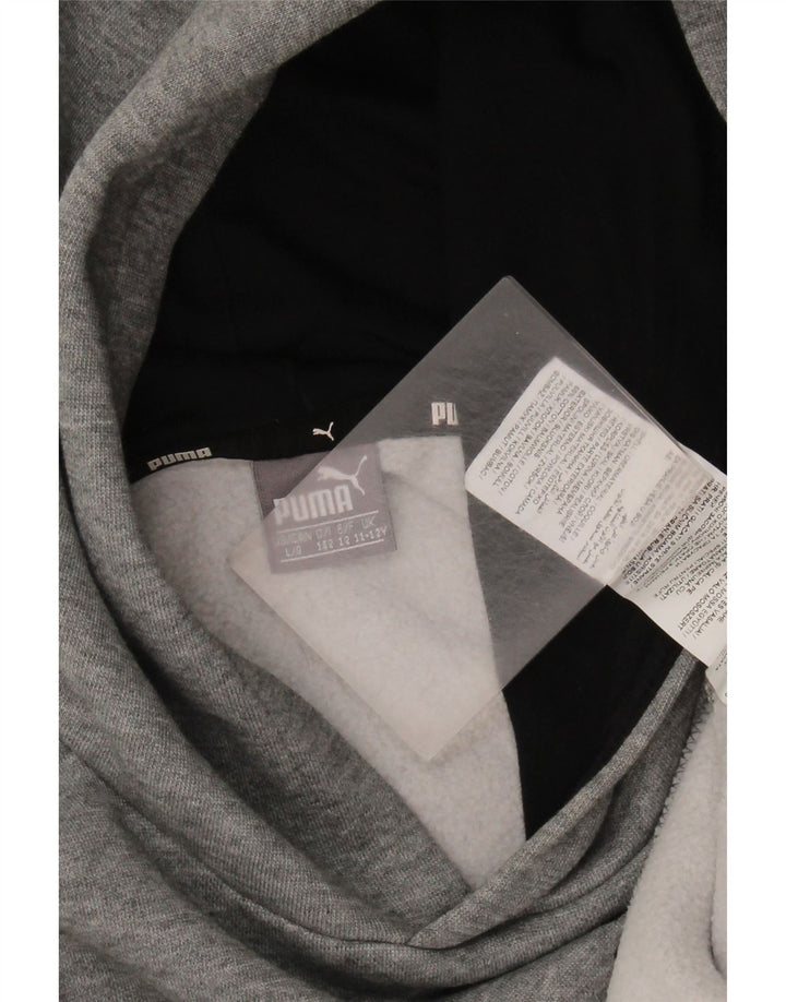 Толстовка с капюшоном PUMA для мальчиков 11–12 лет, серый хлопок
