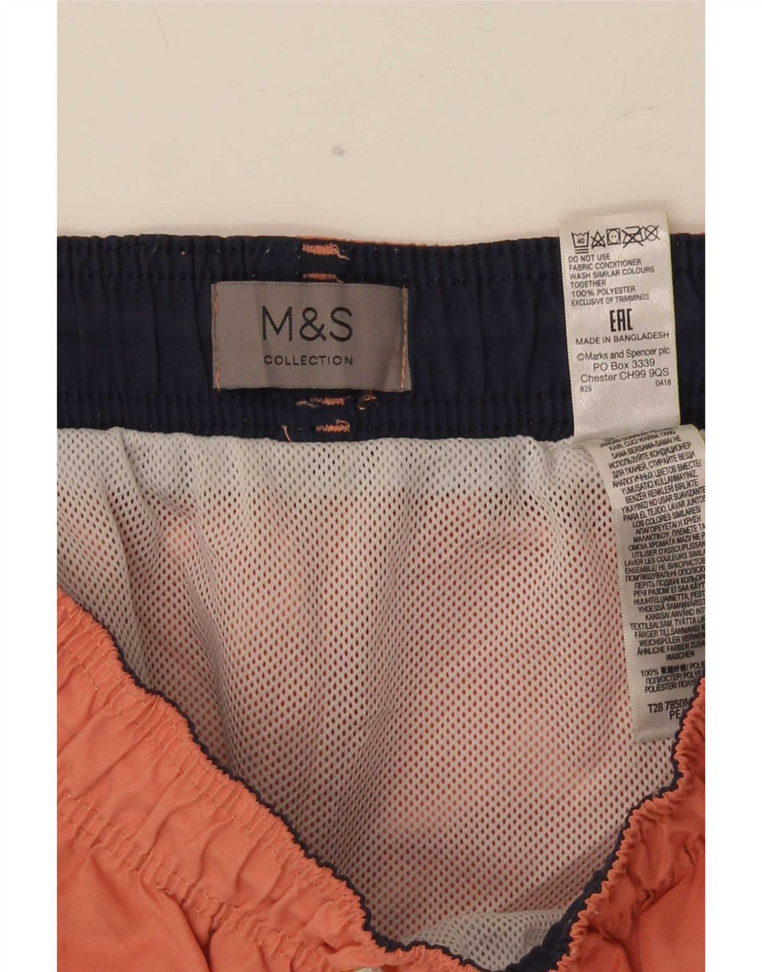 Мужские шорты для плавания Marks & Spencer, полиэстер, средний оранжевый