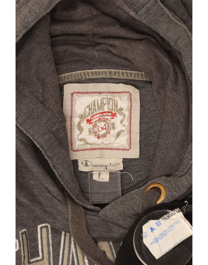 Женский джемпер с капюшоном CHAMPION UK 16, большой размер, серый хлопок