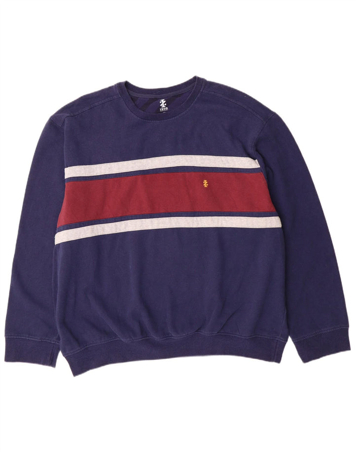 Мужской свитшот Izod джемпер 2XL темно-синий в полоску хлопок
