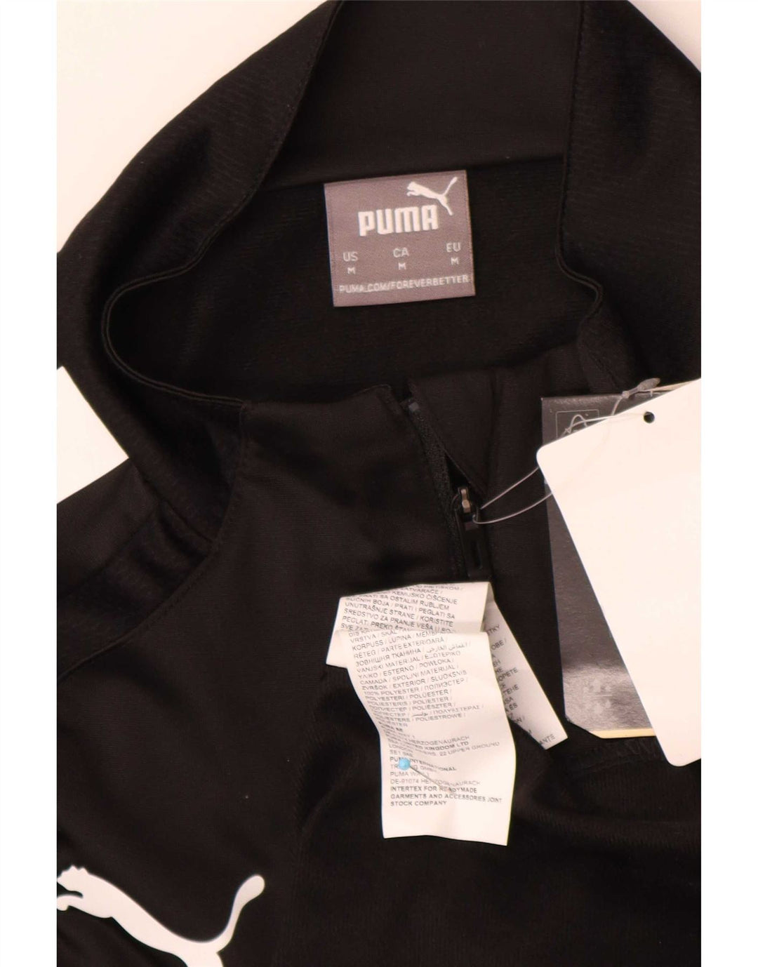 Мужской топ с рисунком Puma с длинным рукавом, средний черный, спортивный