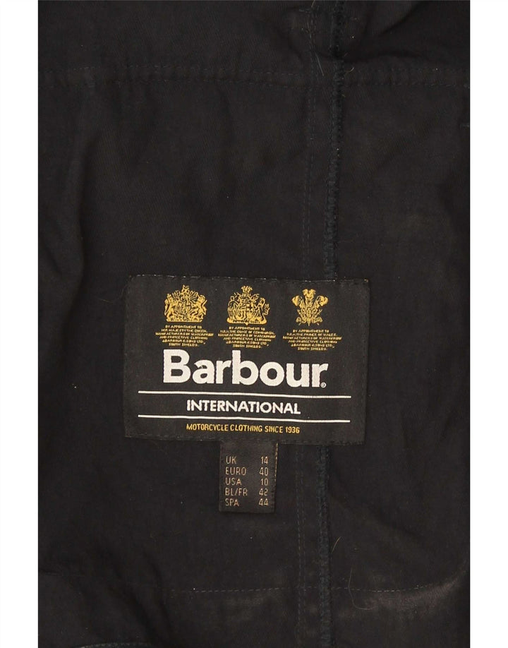 Женская куртка Barbour из искусственной кожи в стиле милитари UK 14, большая, черная, полиэстер