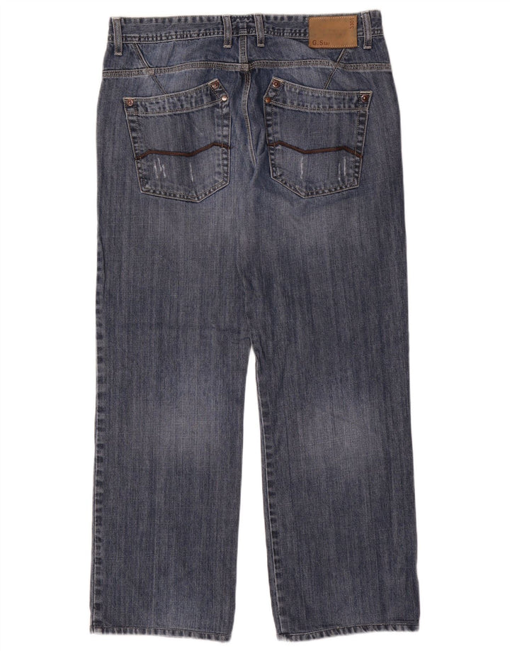 G-STAR Mens Straight Jeans W33 L31 Blue Cotton
