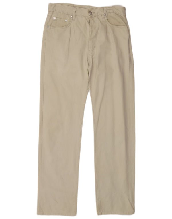 Мужские прямые повседневные брюки Lacoste W33 L32, бежевый хлопок
