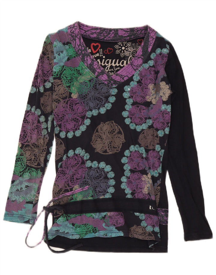 Женская блузка с длинным рукавом Desigual UK 12, средний разноцветный цветочный принт