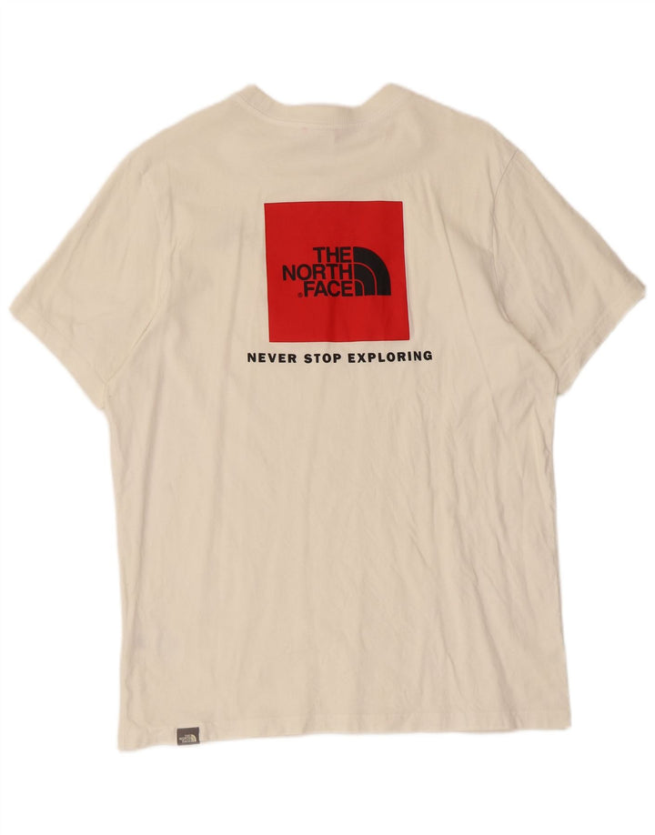 Мужская футболка с рисунком The North Face, хлопковый топ среднего размера, белый