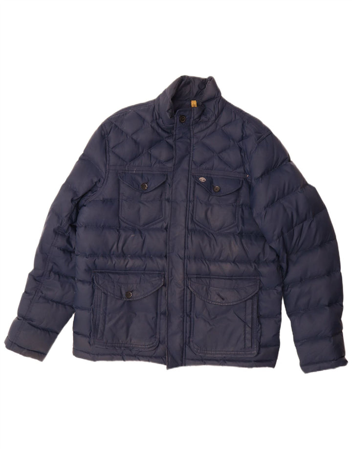 Мужская стеганая куртка Timberland UK 40, большая, темно-синяя, нейлон