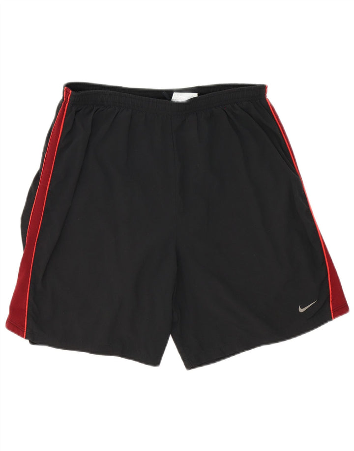 Мужские спортивные шорты Nike Dri Fit среднего размера, полиэстер с цветными блоками, средний черный