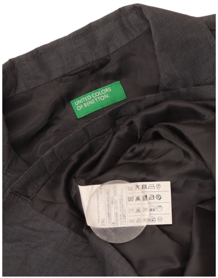 Benetton Пиджак с 3 пуговицами для мальчиков 11-12 лет, 2XL, серый хлопок