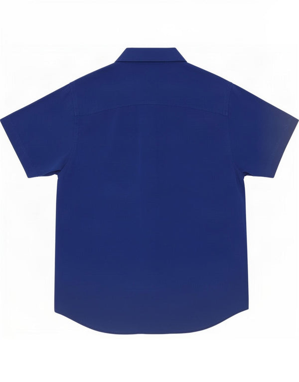 Мужская рубашка стандартного кроя с коротким рукавом Pierre Cardin XL синяя вискоза
