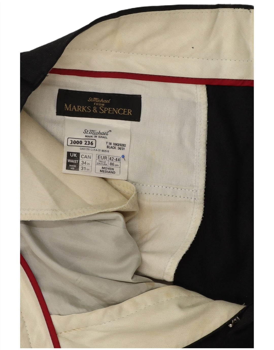 Мужские костюмные брюки Marks & Spencer W34 L30 серые, шерстяные