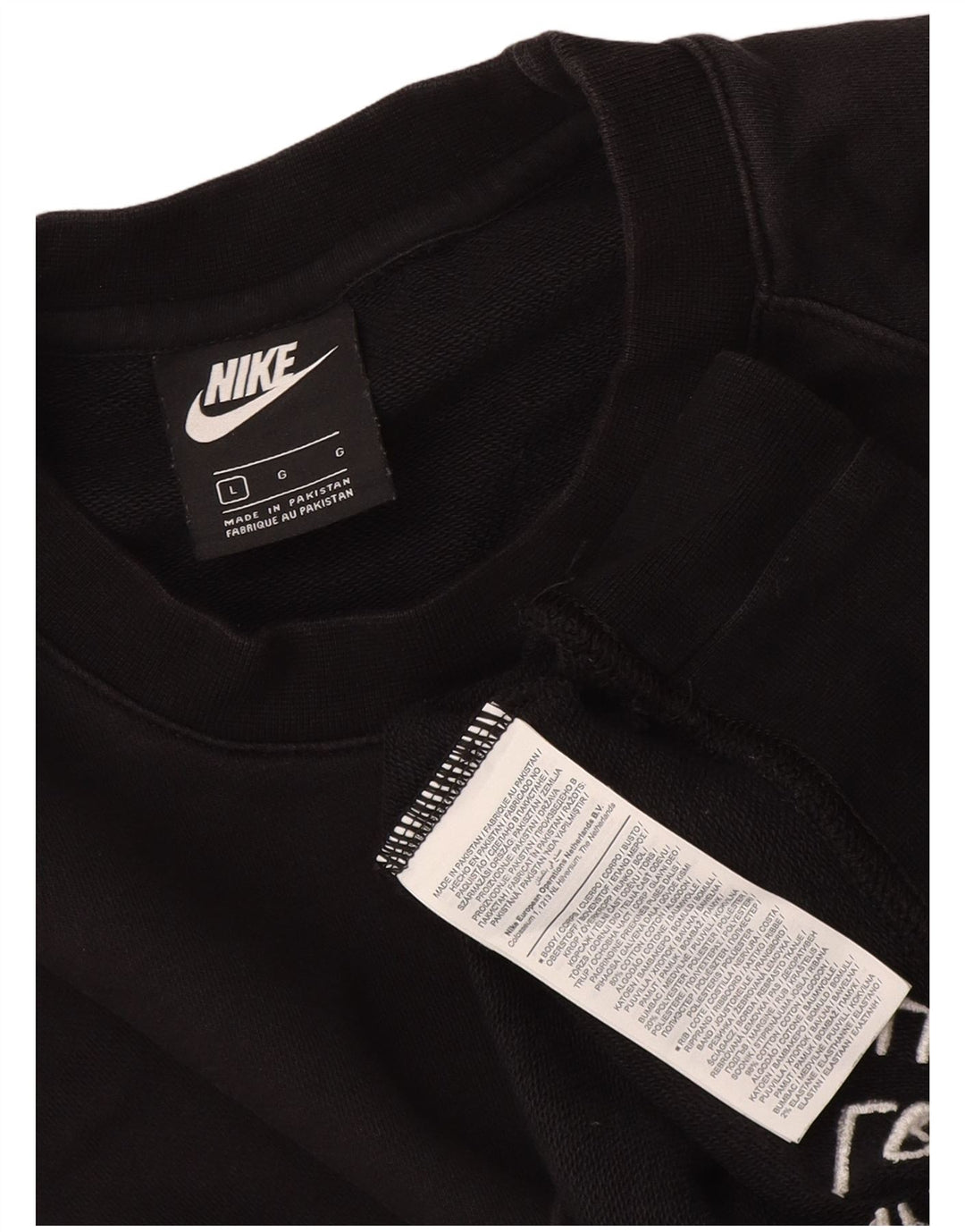 Мужской свитер с рисунком Nike, большой черный хлопковый джемпер