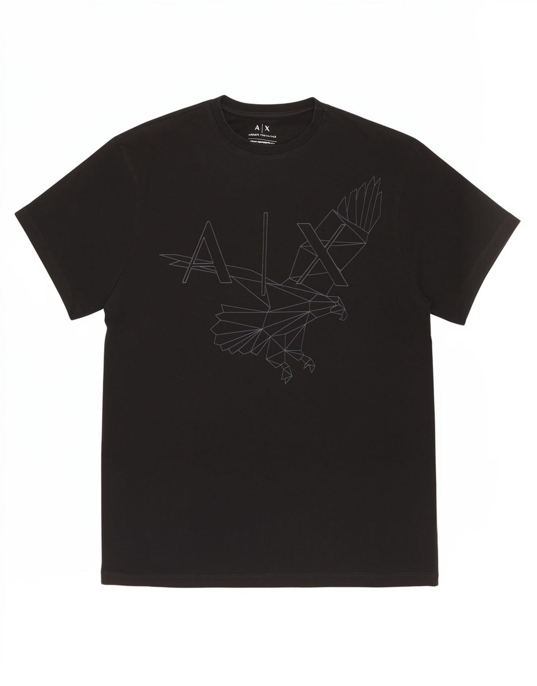 Мужская футболка Armani Exchange Regular с рисунком, маленький черный, с геометрическим рисунком