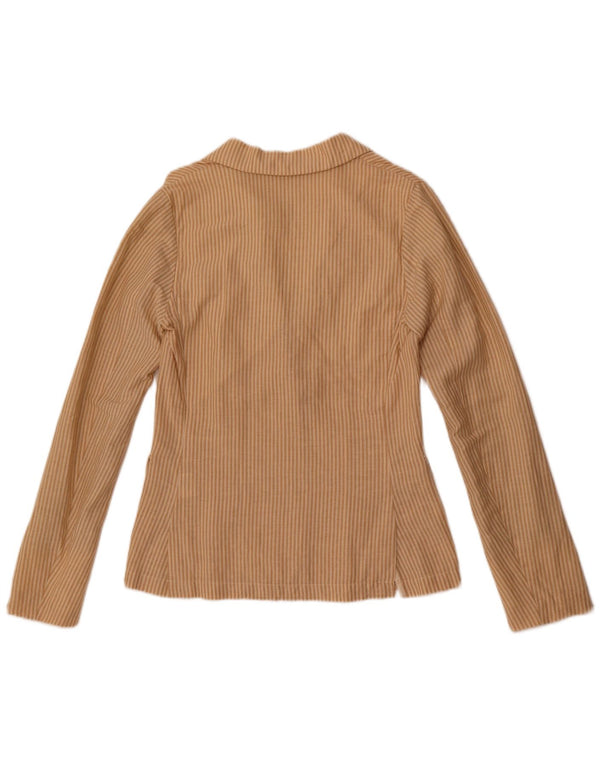 Женский пиджак на 2 пуговицах Maison Scotch, размер 1, маленький бежевый в тонкую полоску