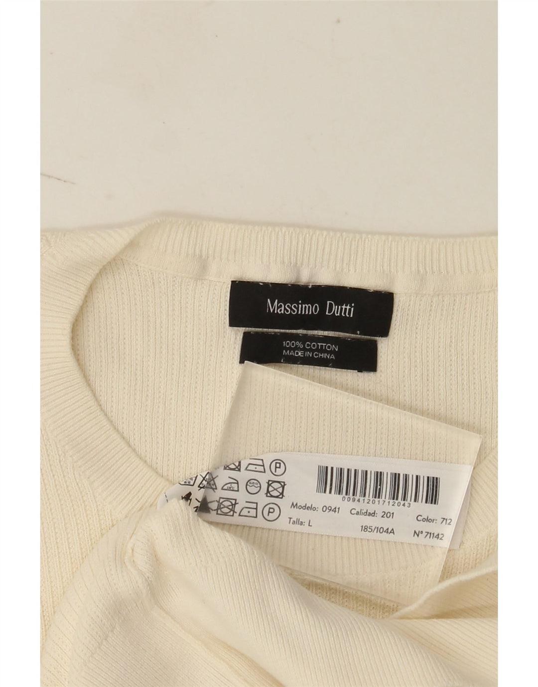 Massimo Dutti Мужская футболка с коротким рукавом, большой белый хлопок