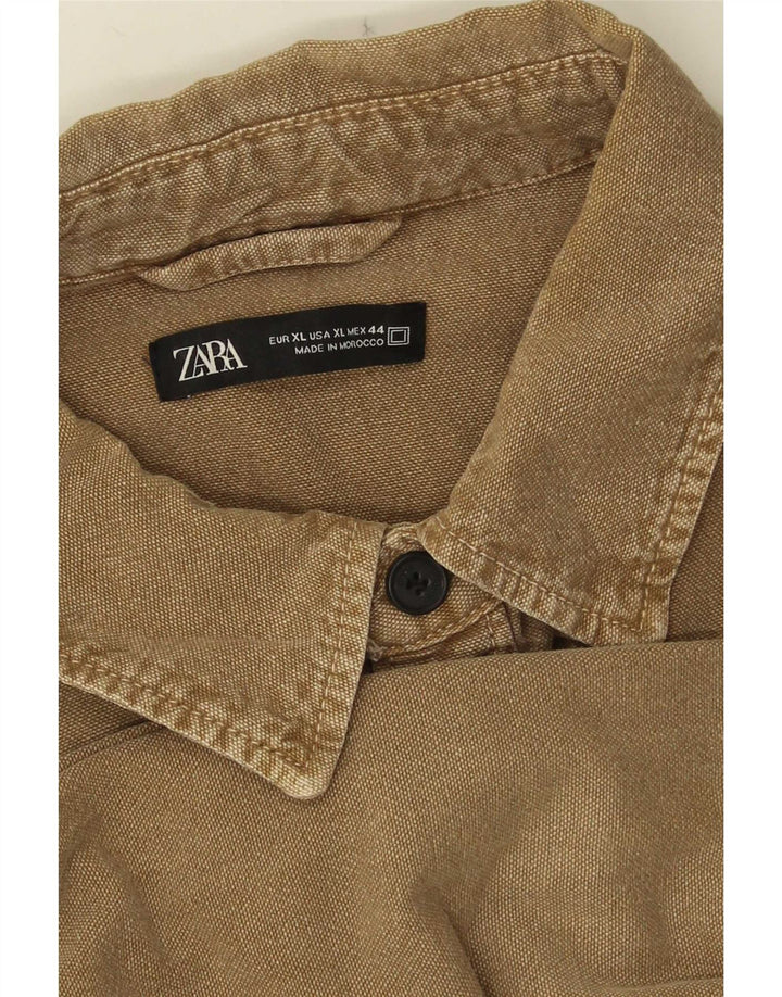 Мужская рубашка Zara XL коричневая
