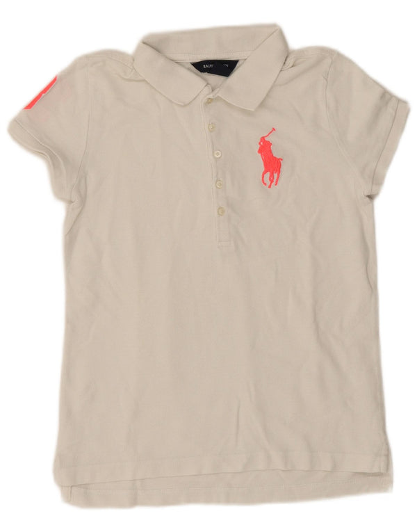 Рубашка-поло с рисунком для девочек 12–13 лет Ralph Lauren, большая белая