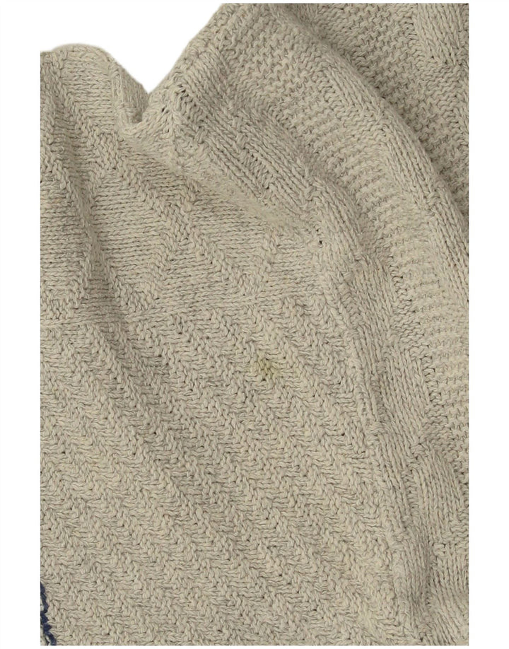 ВИНТАЖНЫЙ мужской джемпер с v-образным вырезом, большой серый в полоску