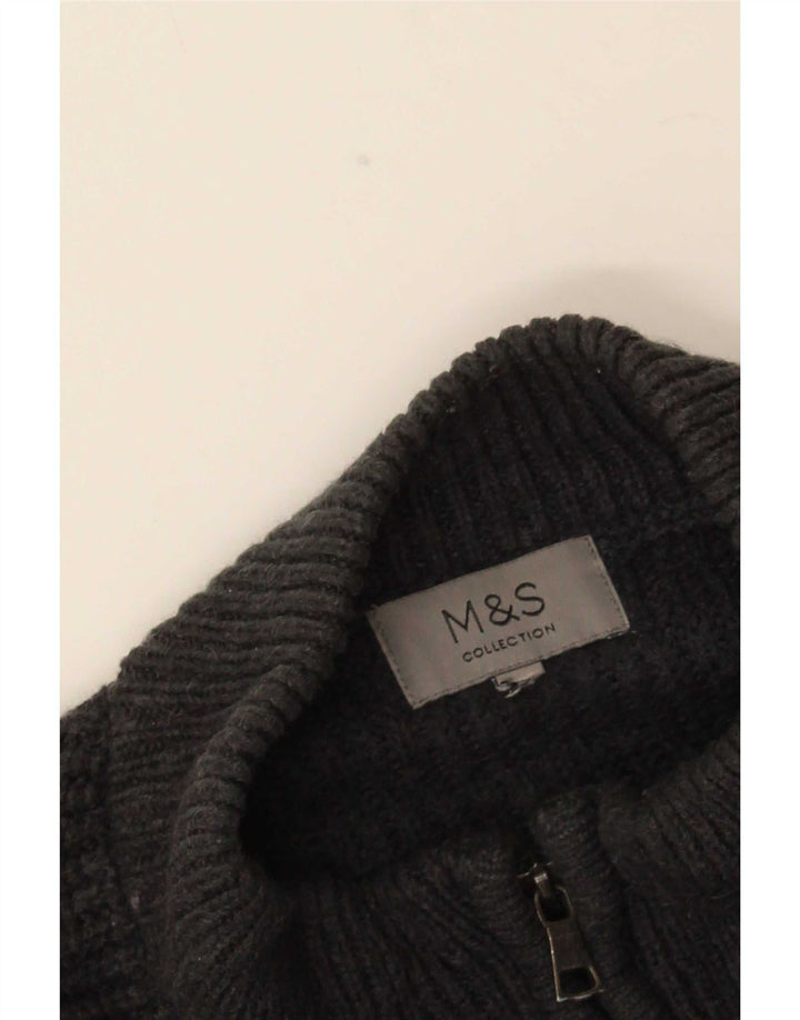 Мужской джемпер с воротником на молнии Marks & Spencer, серый XL