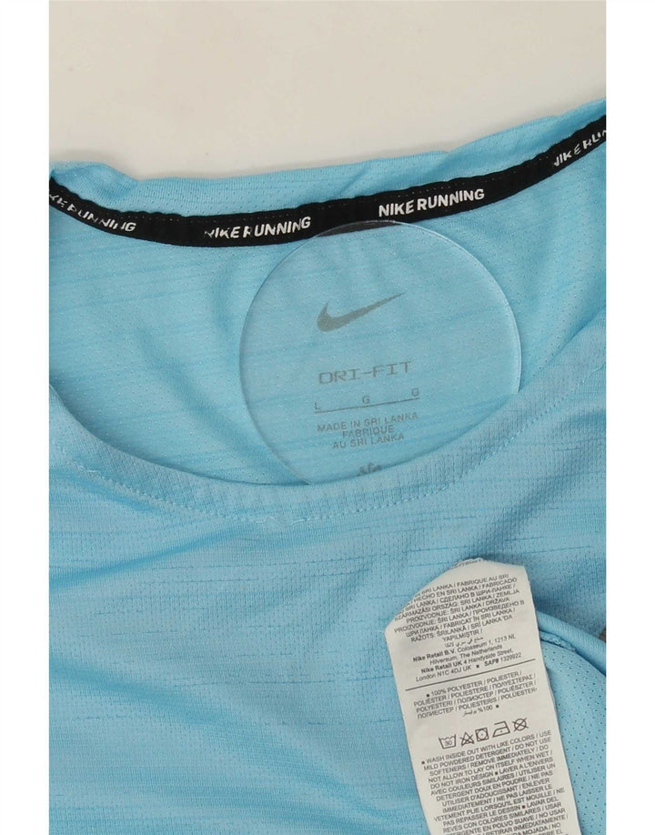 Мужская футболка Nike Dri Fit из полиэстера с большой синей полоской