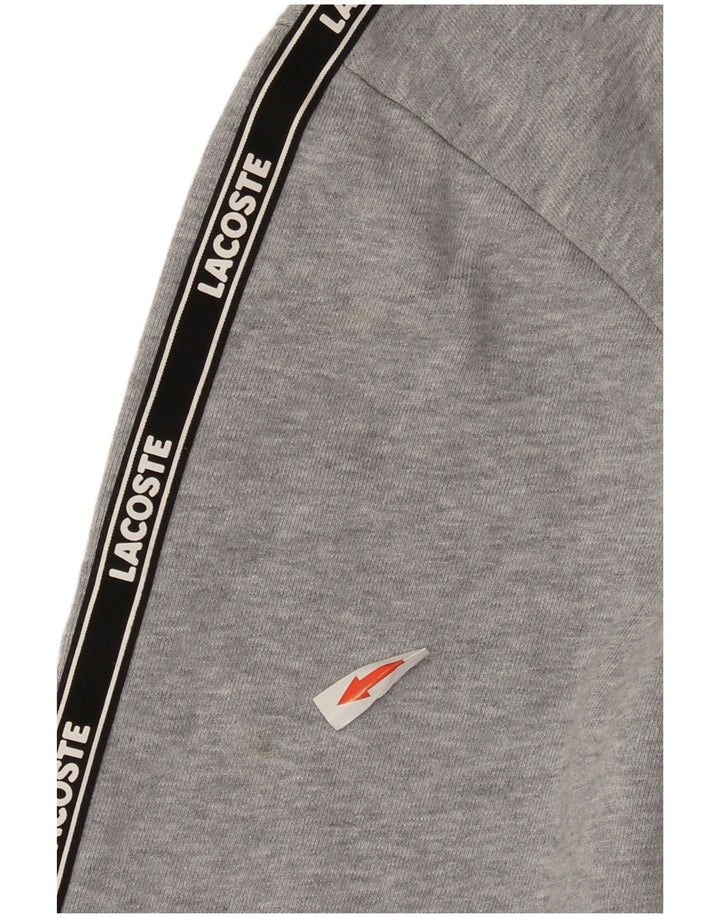 Мужской джемпер с капюшоном Lacoste с графическим рисунком, размер 4, средний серый, цветной блок